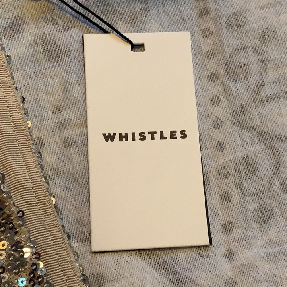 NWT Whistles Suki Sequin Silver Midi Skirt - Picture 4 of 12
